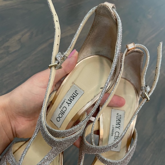 JIMMY CHOO
Marianne Strappy Crisscross Sandal, Gold - Picture 8 of 13